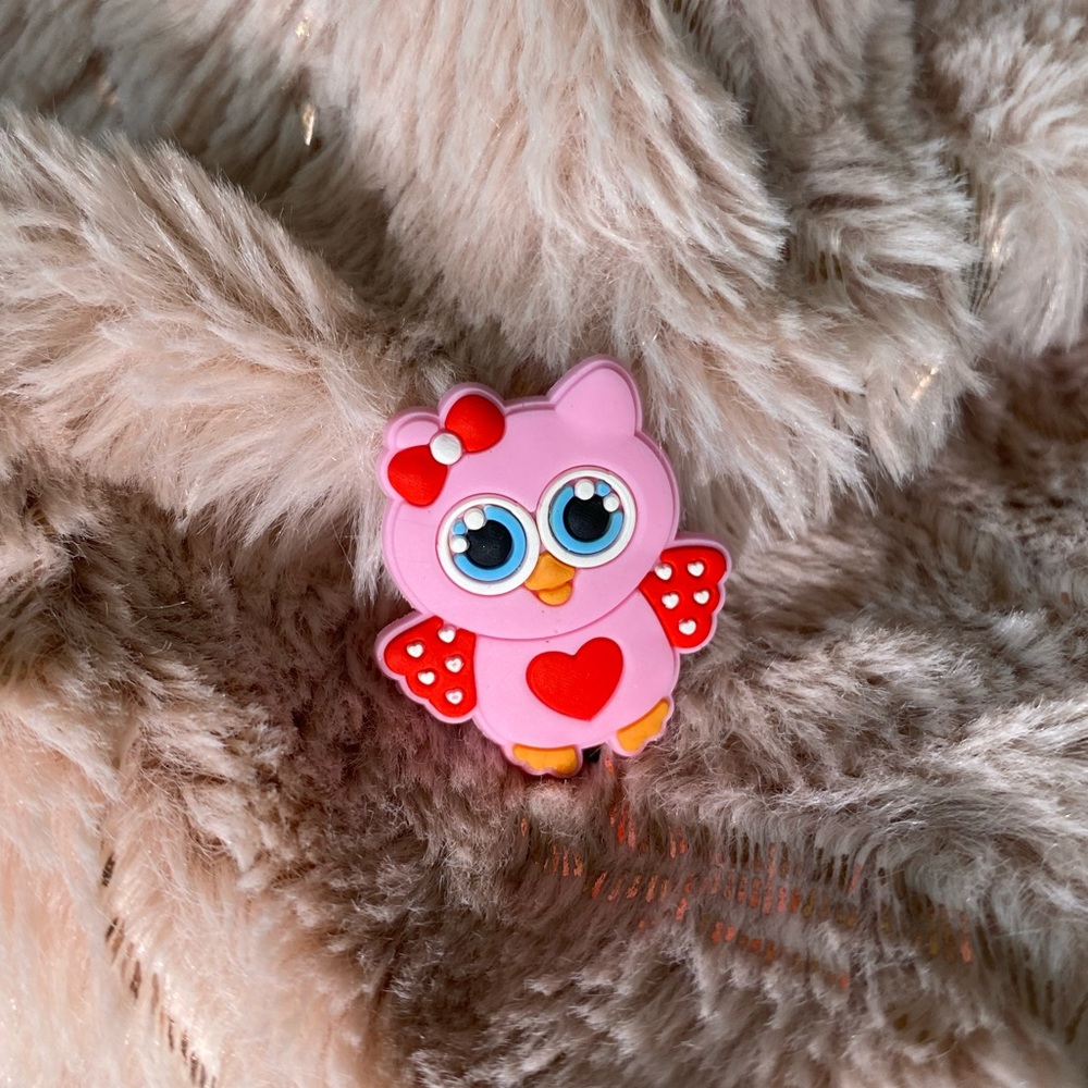 Cute Pink Owl Croc Charm 5/20$
